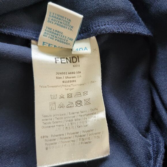 Fendi Kids Jacket and Pant Set Navy With Black & Brown Monogram Side Stripe EUC - Picture 8 of 16